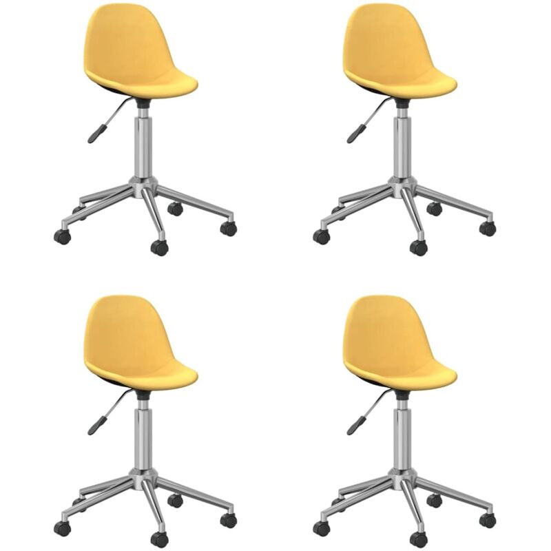 

vidaXL Sillas de comedor giratorias 4 unidades tela amarillo - Amarillo