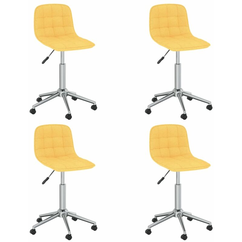 

vidaXL Sillas de comedor giratorias 4 unidades tela amarillo - Amarillo
