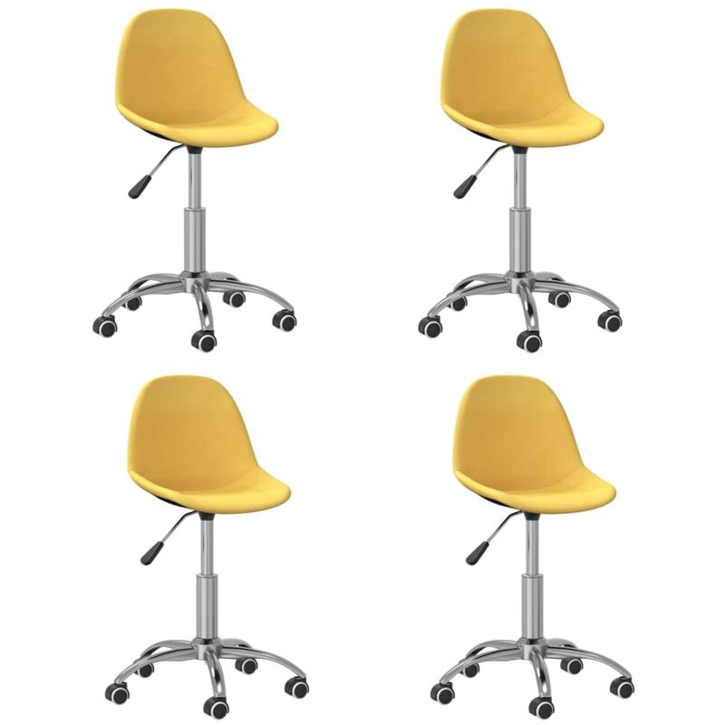 

vidaXL Sillas de comedor giratorias 4 unidades tela amarillo - Amarillo