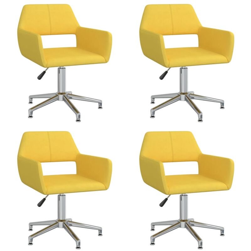 

vidaXL Sillas de comedor giratorias 4 unidades tela amarillo - Amarillo