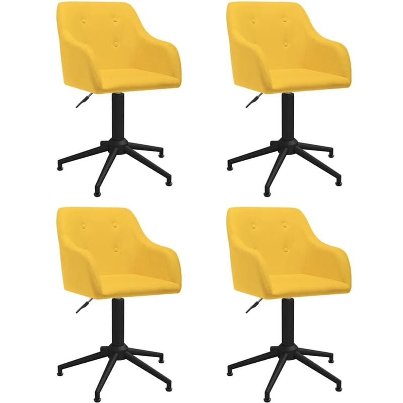 

vidaXL Sillas de comedor giratorias 4 unidades tela amarillo - Amarillo