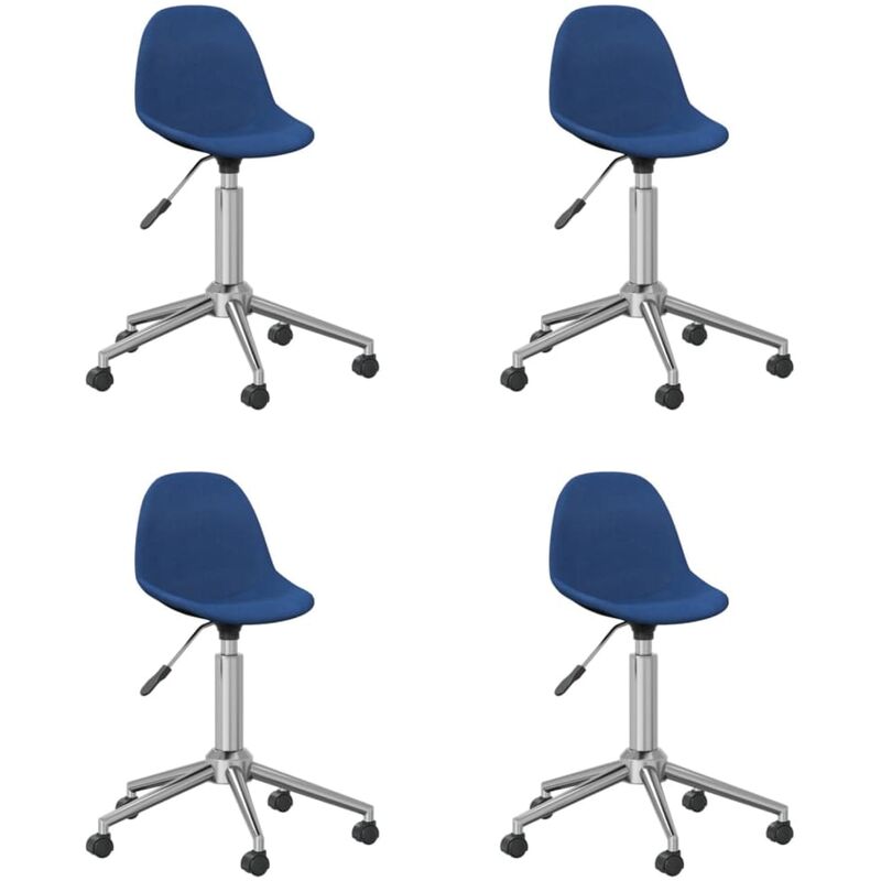 

vidaXL Sillas de comedor giratorias 4 unidades tela azul - Azul