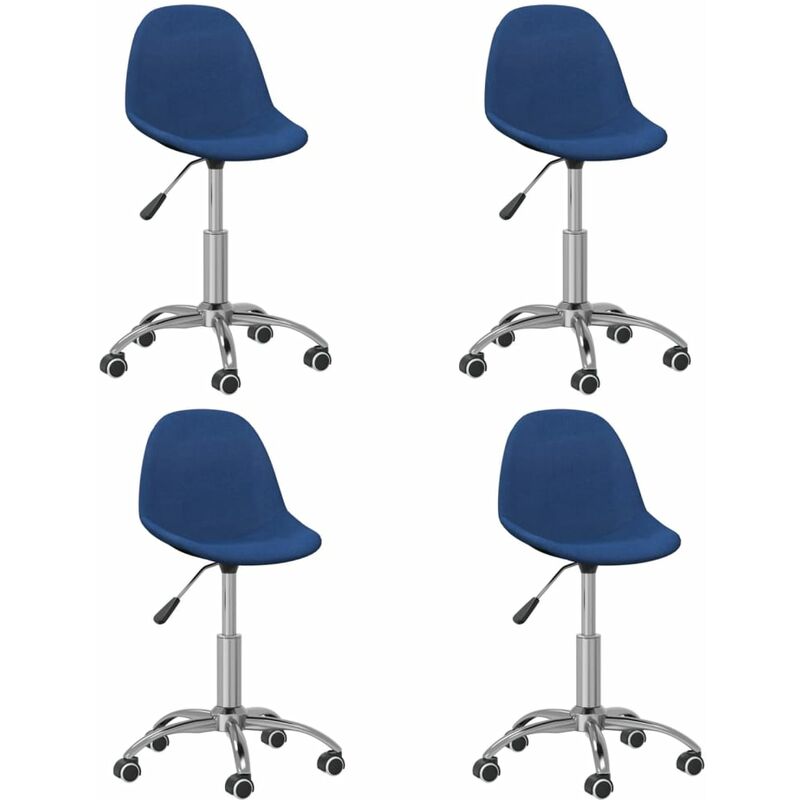 

vidaXL Sillas de comedor giratorias 4 unidades tela azul - Azul