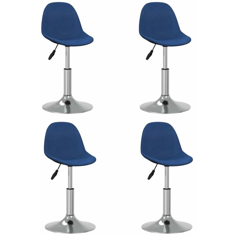 

vidaXL Sillas de comedor giratorias 4 unidades tela azul - Azul