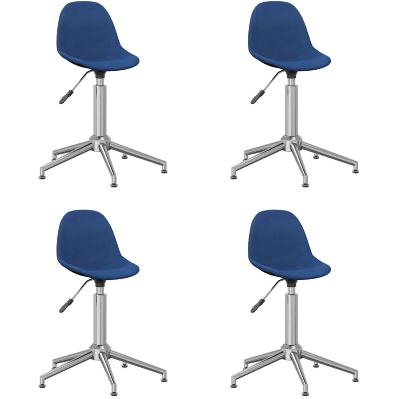 

vidaXL Sillas de comedor giratorias 4 unidades tela azul - Azul