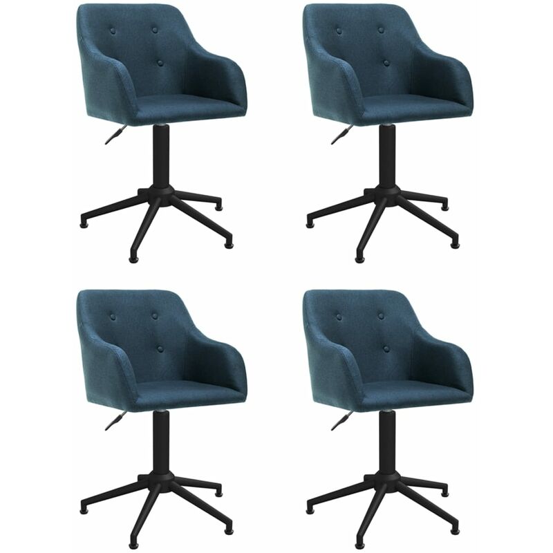 

vidaXL Sillas de comedor giratorias 4 unidades tela azul - Azul