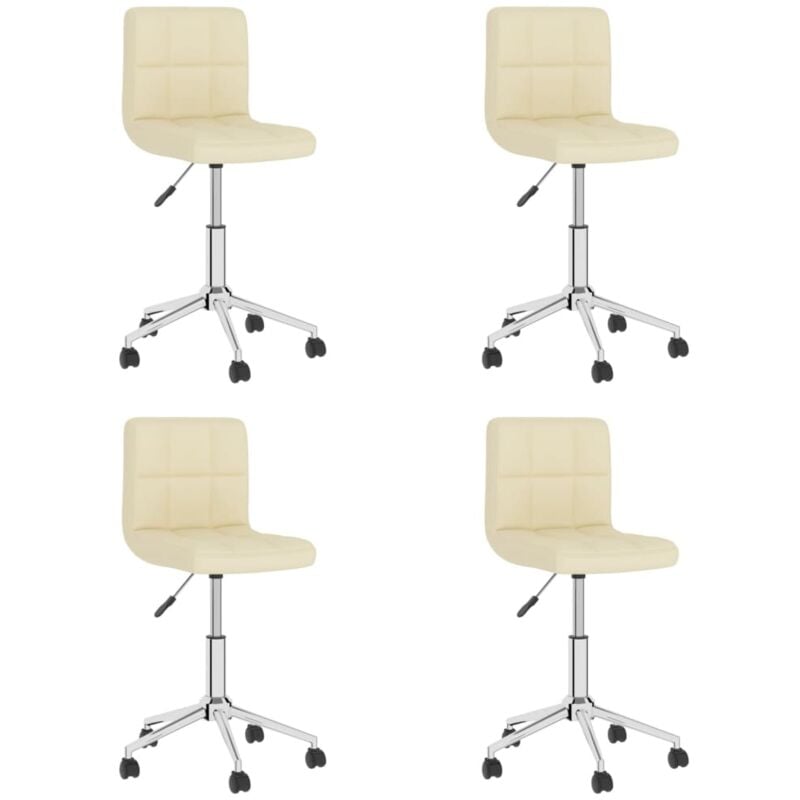 

vidaXL Sillas de comedor giratorias 4 unidades tela color crema - Crema