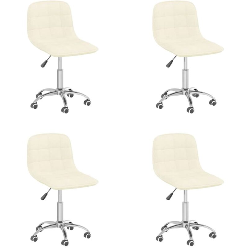 

vidaXL Sillas de comedor giratorias 4 unidades tela color crema - Crema
