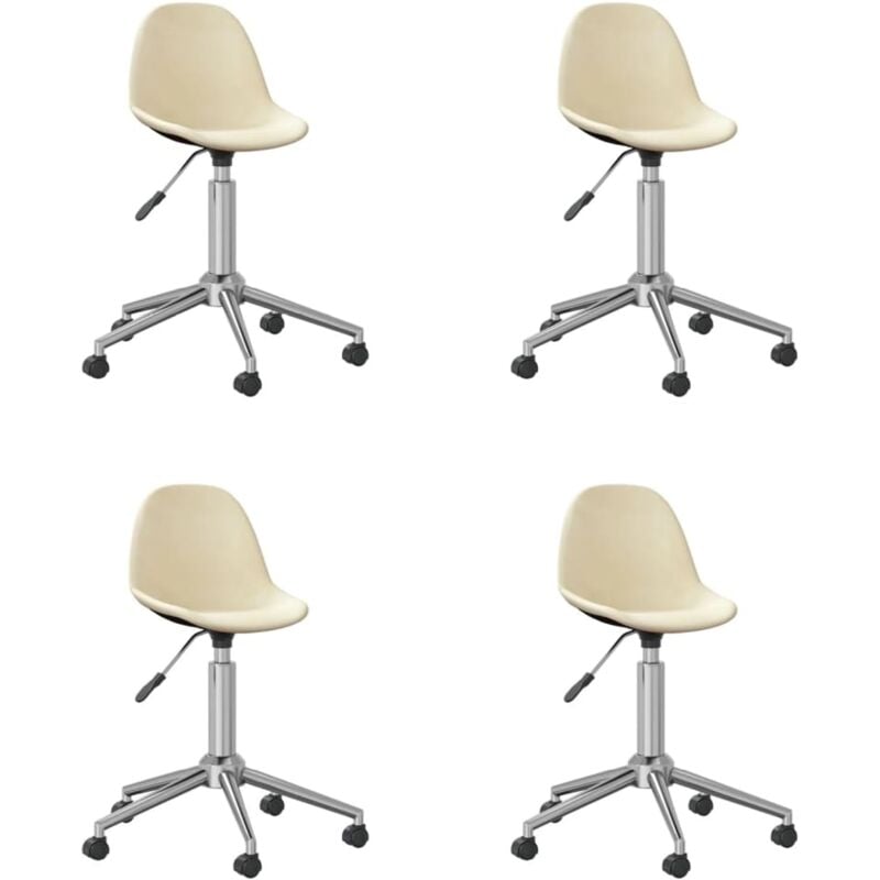 

vidaXL Sillas de comedor giratorias 4 unidades tela color crema - Crema