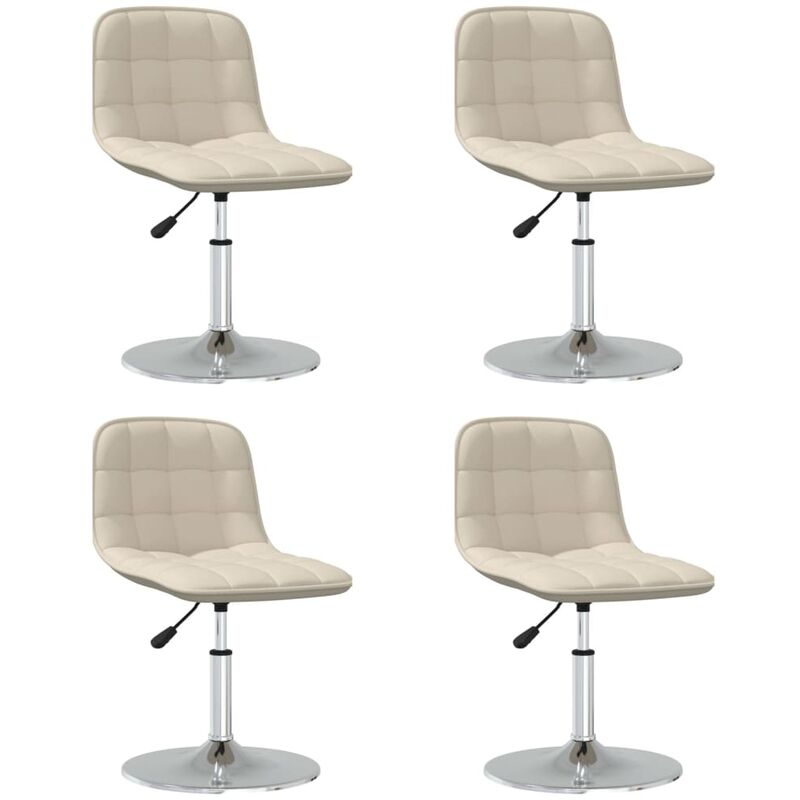 

vidaXL Sillas de comedor giratorias 4 unidades tela color crema - Crema