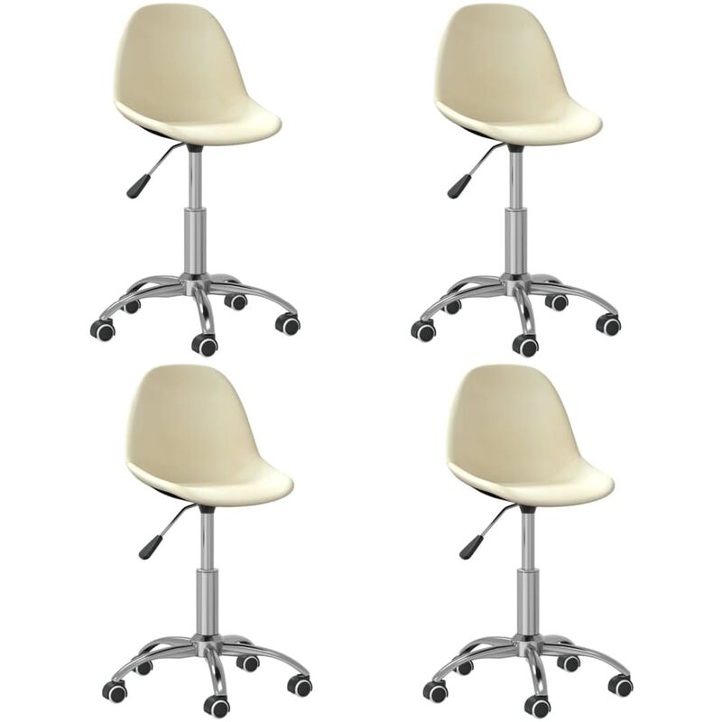 

vidaXL Sillas de comedor giratorias 4 unidades tela color crema - Crema