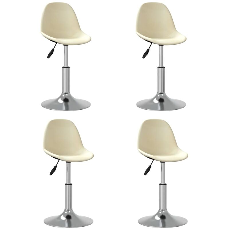 

vidaXL Sillas de comedor giratorias 4 unidades tela color crema - Crema