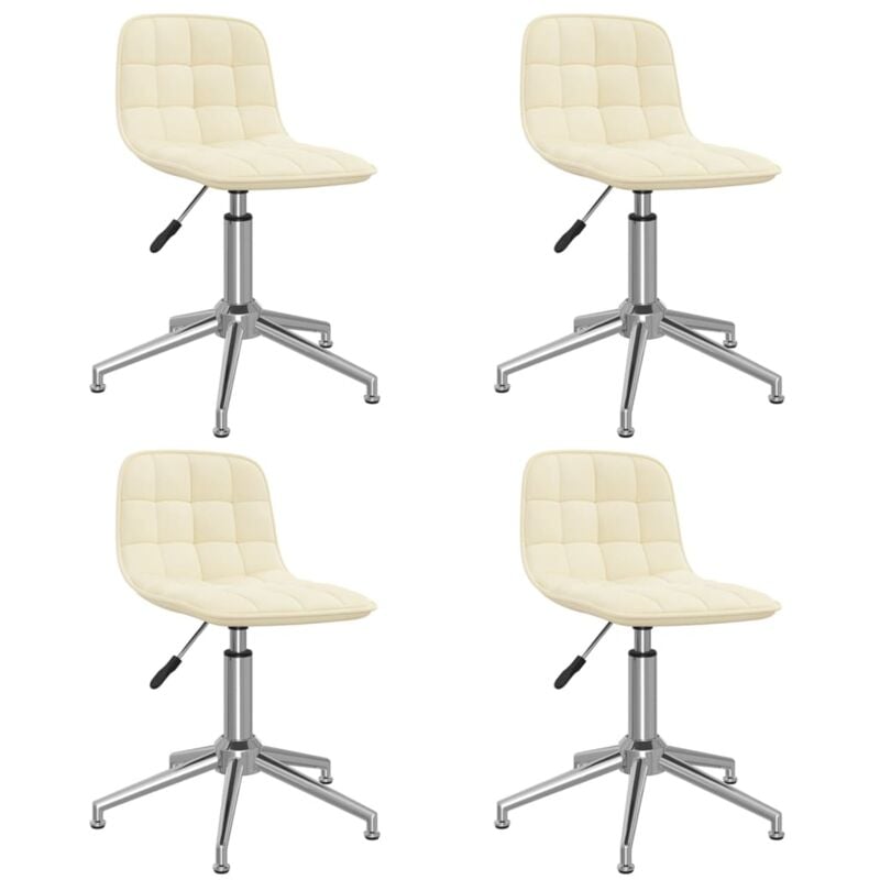 

vidaXL Sillas de comedor giratorias 4 unidades tela color crema - Crema
