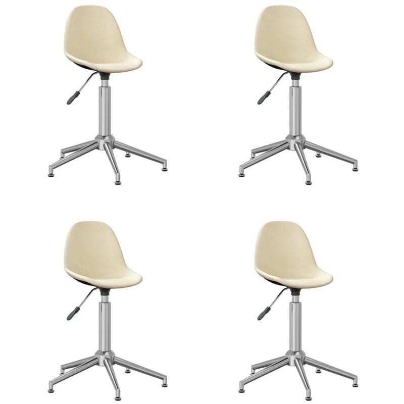 

vidaXL Sillas de comedor giratorias 4 unidades tela color crema - Crema