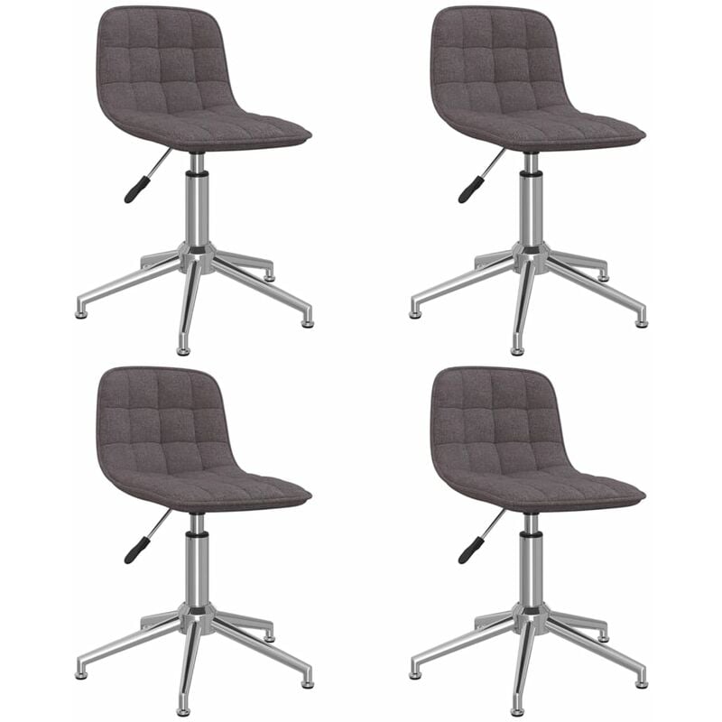 

vidaXL Sillas de comedor giratorias 4 unidades tela color gris topo - Gris Topo