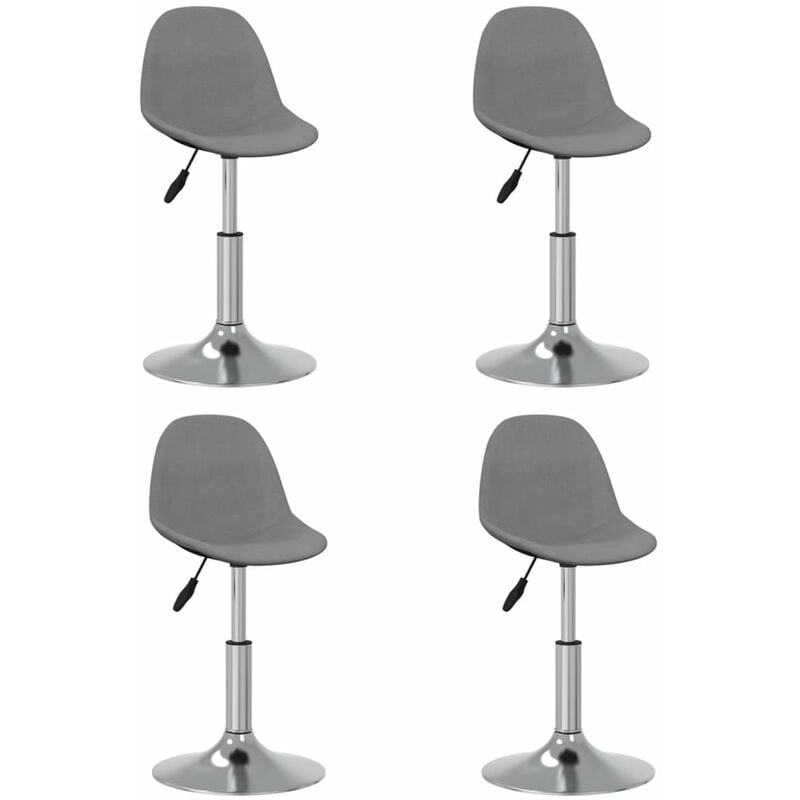 

vidaXL Sillas de comedor giratorias 4 unidades tela gris claro - Gris