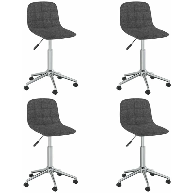 

vidaXL Sillas de comedor giratorias 4 unidades tela gris oscuro - Gris