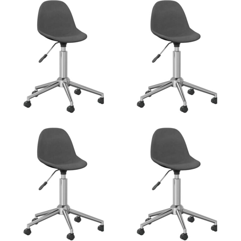 

vidaXL Sillas de comedor giratorias 4 unidades tela gris oscuro - Gris