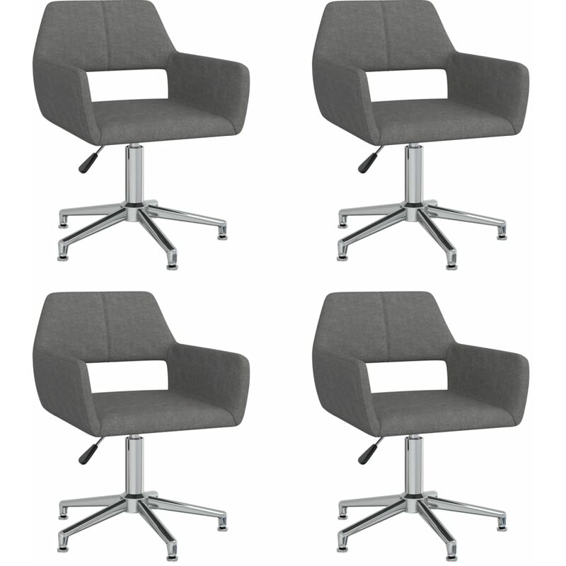 

vidaXL Sillas de comedor giratorias 4 unidades tela gris oscuro - Gris