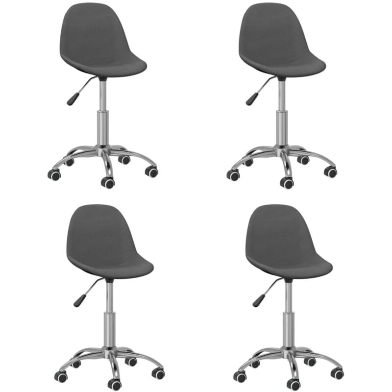 

vidaXL Sillas de comedor giratorias 4 unidades tela gris oscuro - Gris