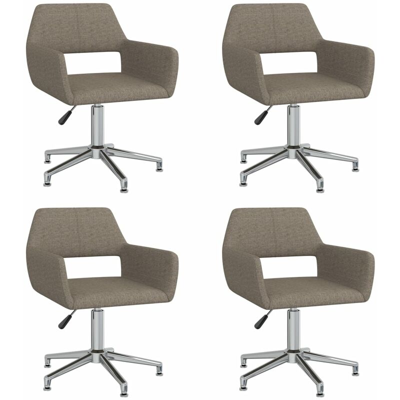 

vidaXL Sillas de comedor giratorias 4 unidades tela gris taupe - Gris Topo
