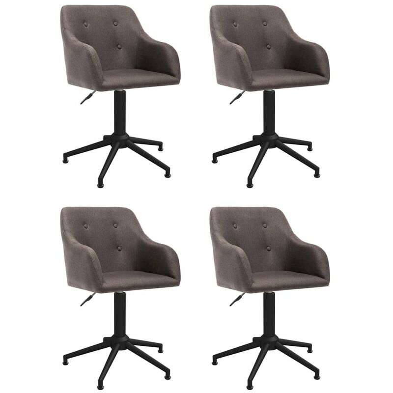 

vidaXL Sillas de comedor giratorias 4 unidades tela gris taupe - Gris Topo