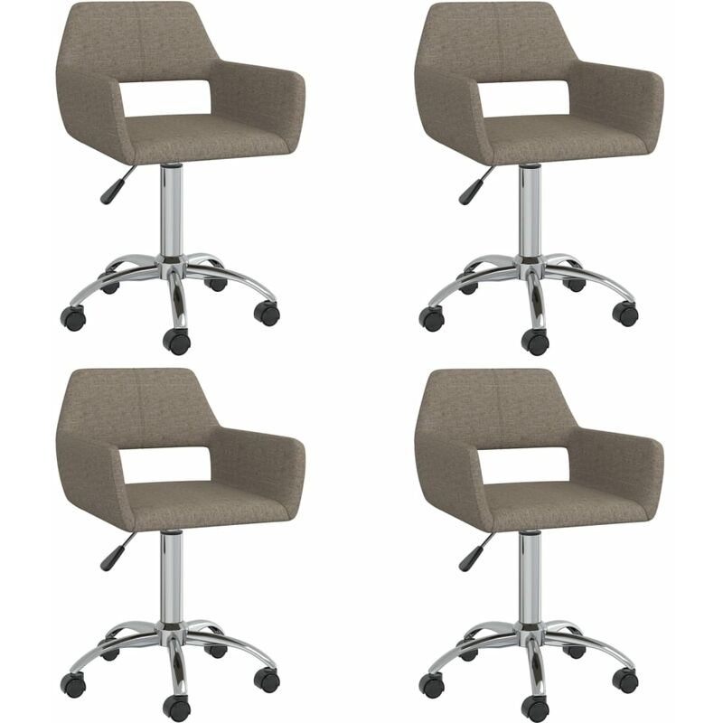 

vidaXL Sillas de comedor giratorias 4 unidades tela gris taupe - Gris Topo