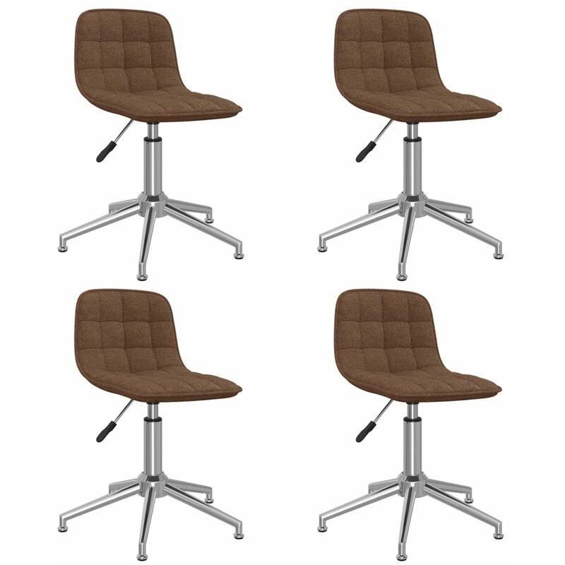 

vidaXL Sillas de comedor giratorias 4 unidades tela marrón - Marrón
