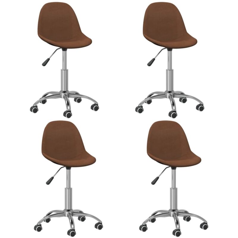 

vidaXL Sillas de comedor giratorias 4 unidades tela marrón - Marrón