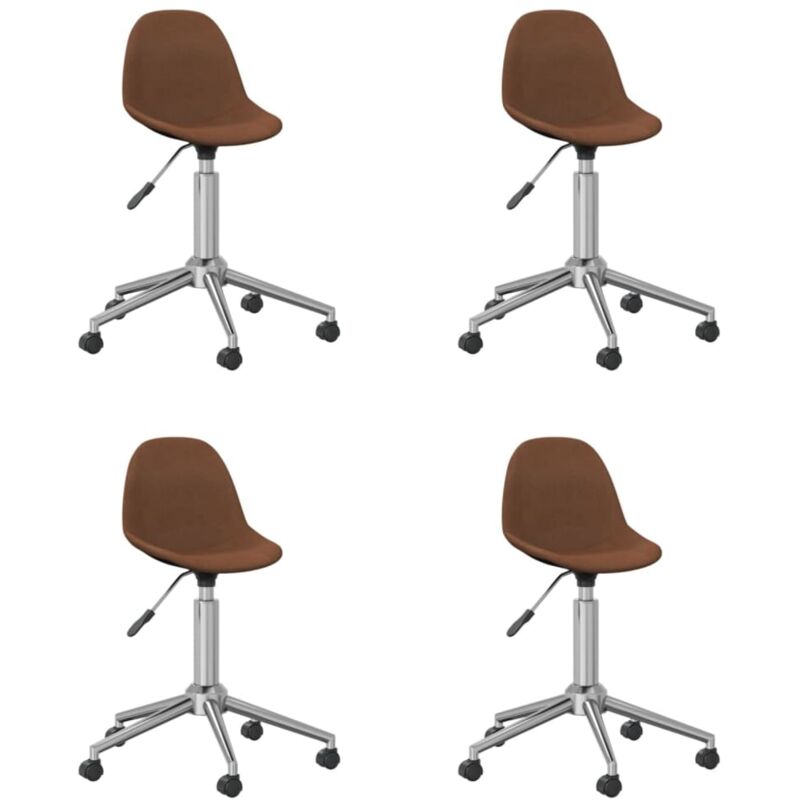 

vidaXL Sillas de comedor giratorias 4 unidades tela marrón - Marrón