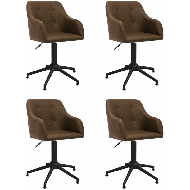 

vidaXL Sillas de comedor giratorias 4 unidades tela marrón - Marrón