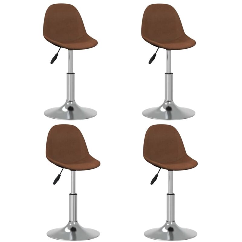 

vidaXL Sillas de comedor giratorias 4 unidades tela marrón - Marrón