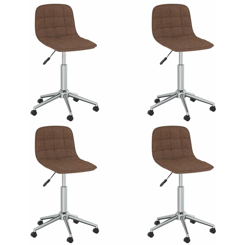 

vidaXL Sillas de comedor giratorias 4 unidades tela marrón - Marrón