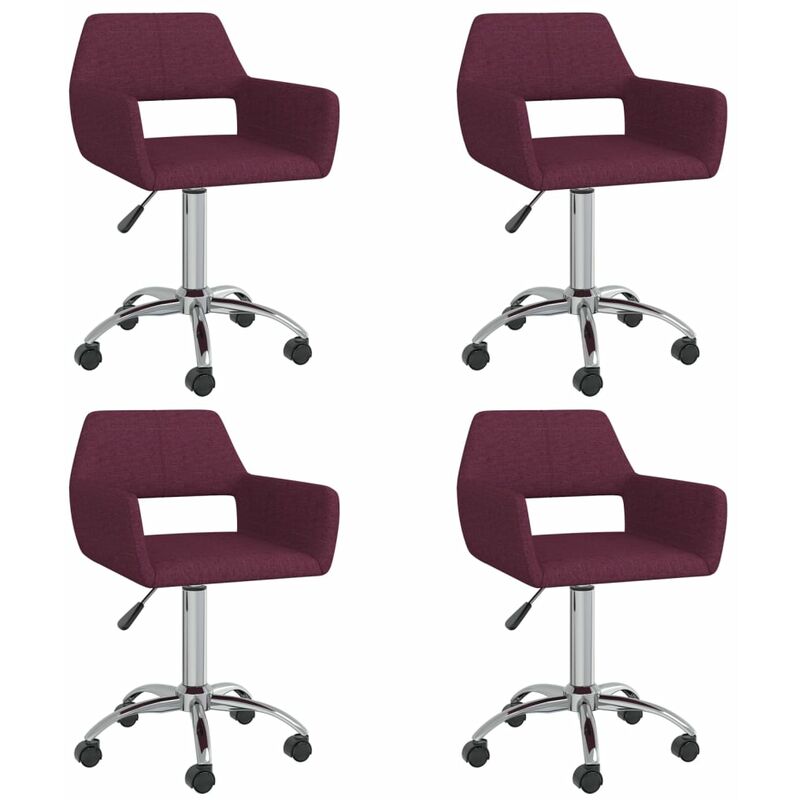 

vidaXL Sillas de comedor giratorias 4 unidades tela morada - Púrpura