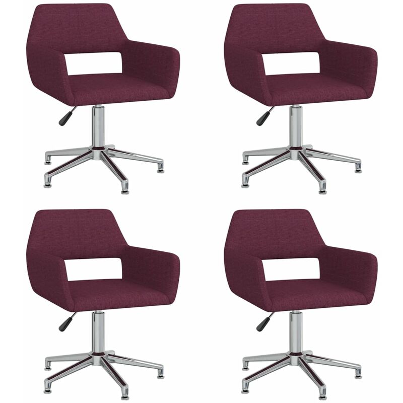 

vidaXL Sillas de comedor giratorias 4 unidades tela morada - Púrpura