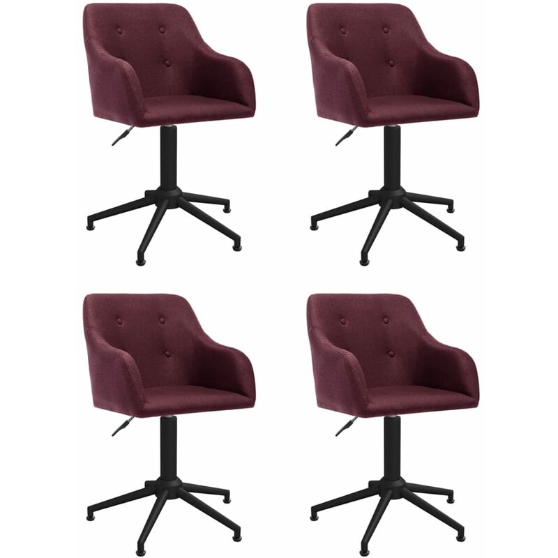

vidaXL Sillas de comedor giratorias 4 unidades tela morada - Púrpura
