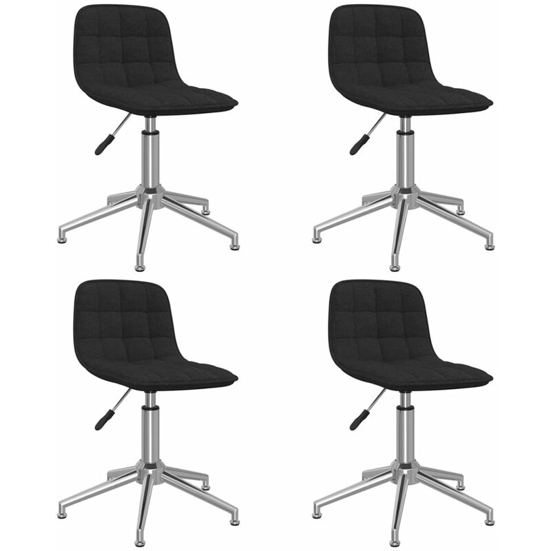 

vidaXL Sillas de comedor giratorias 4 unidades tela negro - Negro