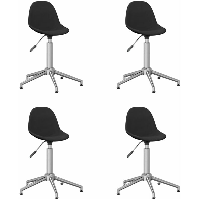

vidaXL Sillas de comedor giratorias 4 unidades tela negro - Negro