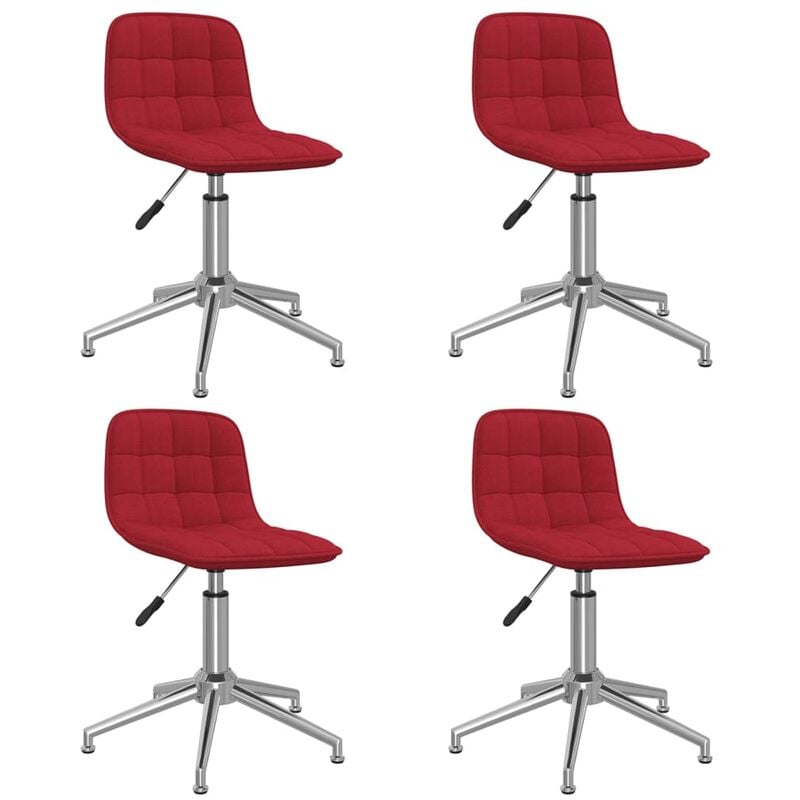 

vidaXL Sillas de comedor giratorias 4 unidades tela rojo vino tinto - Rojo