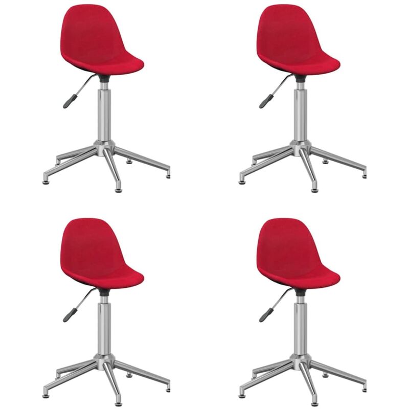 

vidaXL Sillas de comedor giratorias 4 unidades tela rojo vino tinto - Rojo