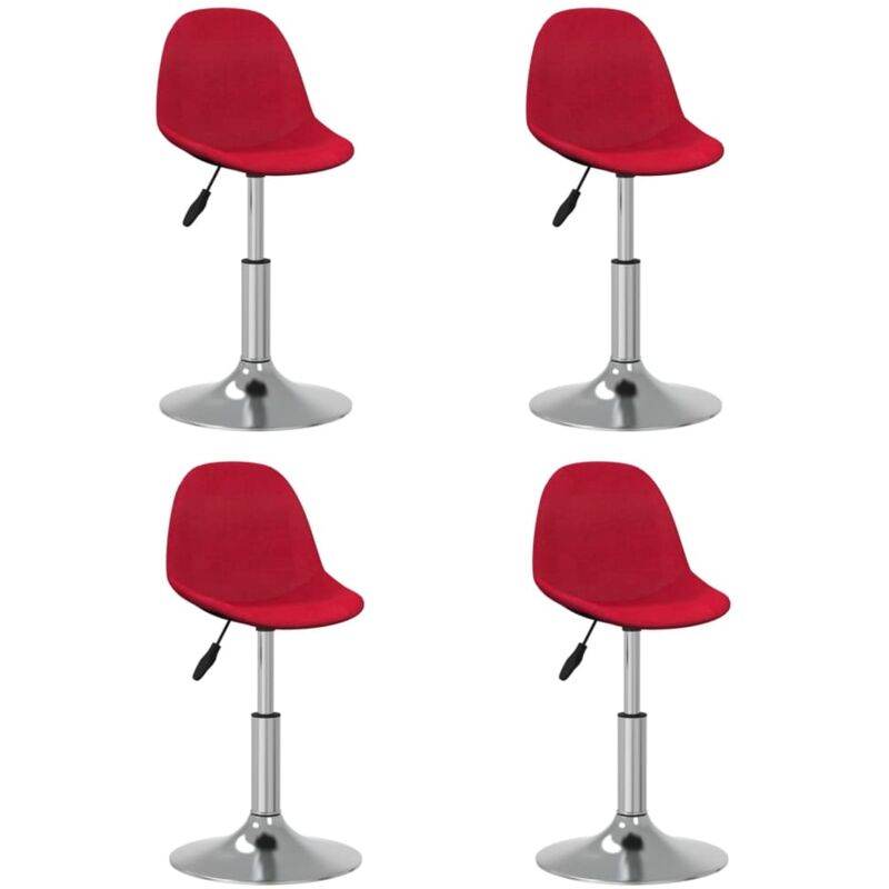 

vidaXL Sillas de comedor giratorias 4 unidades tela rojo vino tinto - Rojo