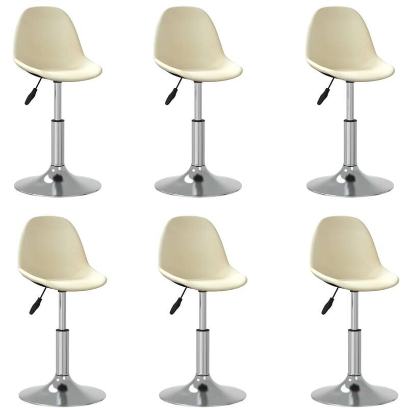 

vidaXL Sillas de comedor giratorias de tela 6 uds color crema - Crema