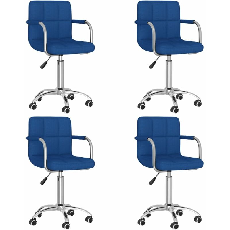 

vidaXL Sillas de comedor giratorias tela 4 uds azul - Azul