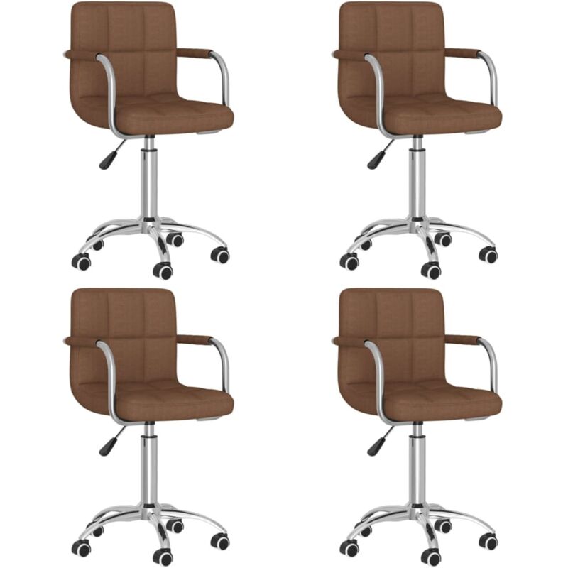 

vidaXL Sillas de comedor giratorias tela 4 uds marrón - Marrón