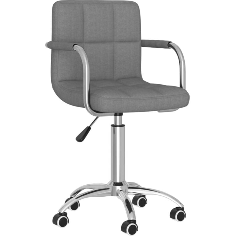 

vidaXL Silla de comedor giratoria tela gris claro - Gris