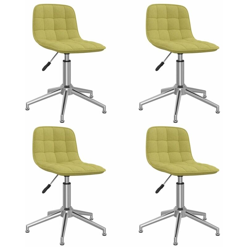 

vidaXL Sillas de comedor giratorias 4 unidades tela verde - Verde