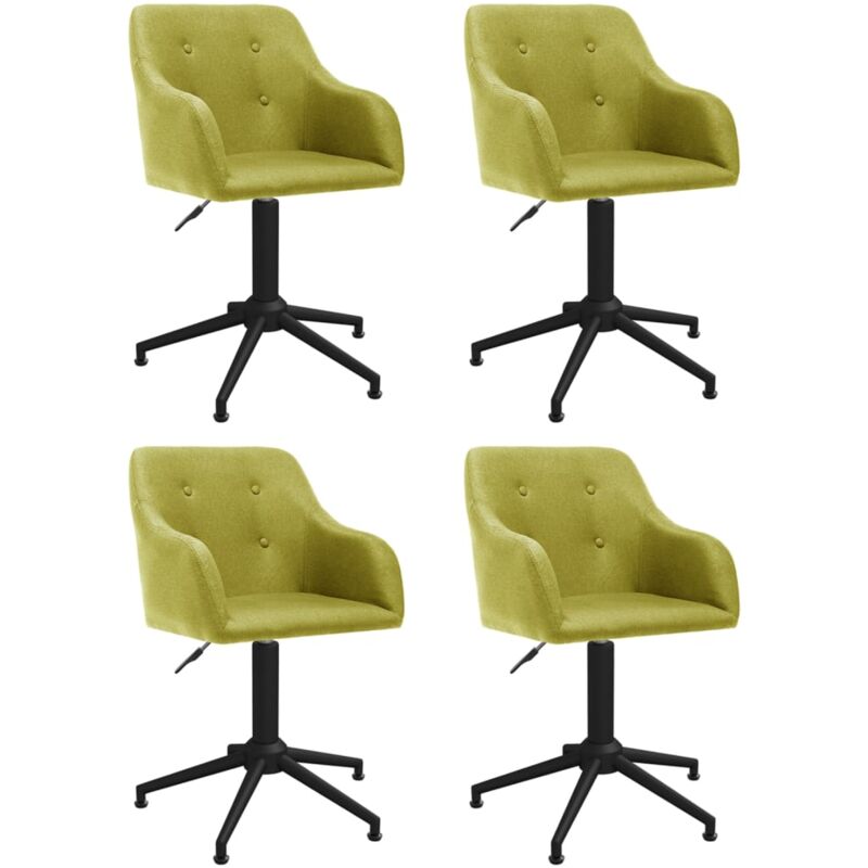 

vidaXL Sillas de comedor giratorias 4 unidades tela verde - Verde