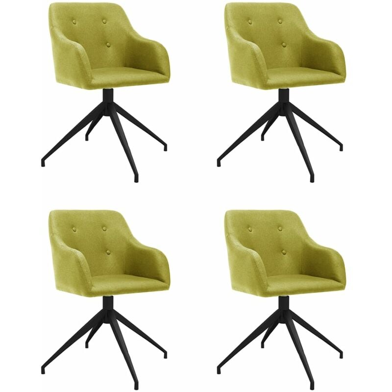 

vidaXL Sillas de comedor giratorias 4 unidades tela verde - Verde