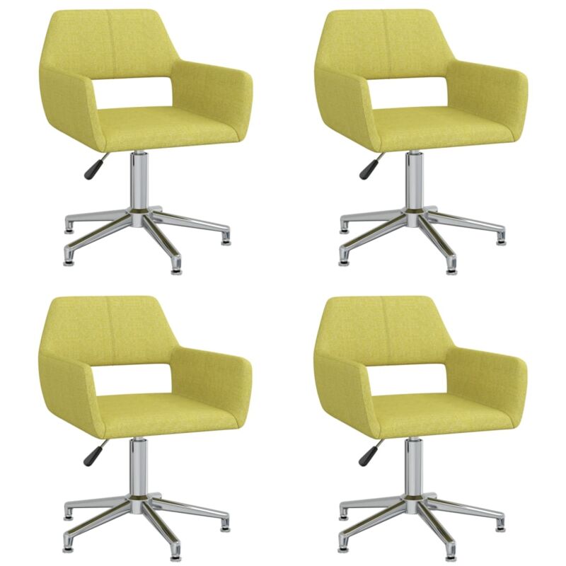 

vidaXL Sillas de comedor giratorias 4 unidades tela verde - Verde