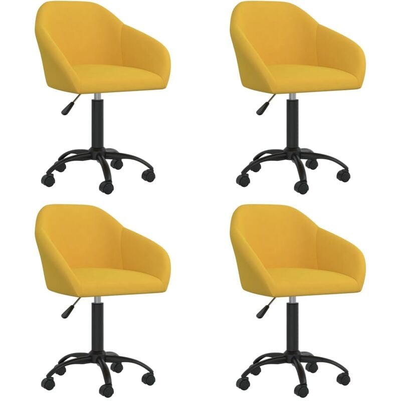 

vidaXL Sillas de comedor giratorias 4 unidades terciopelo amarillo - Amarillo